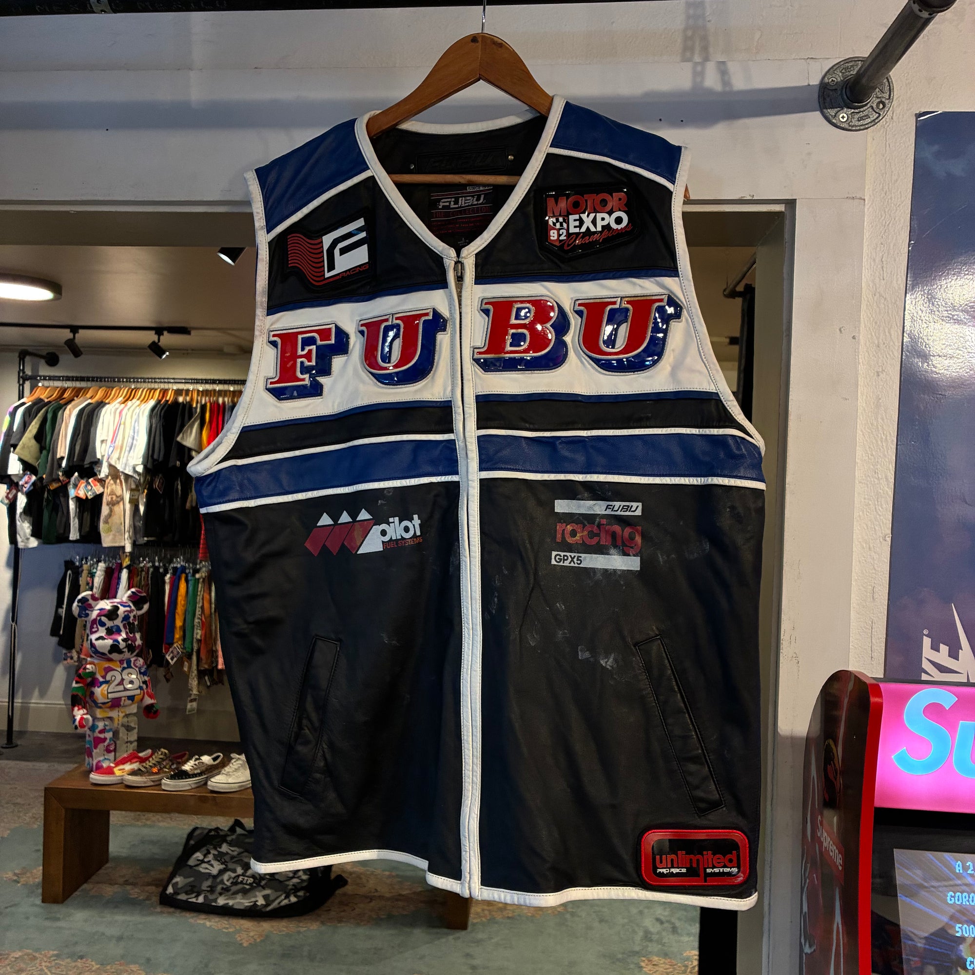 FUBU leather jacket (L)
