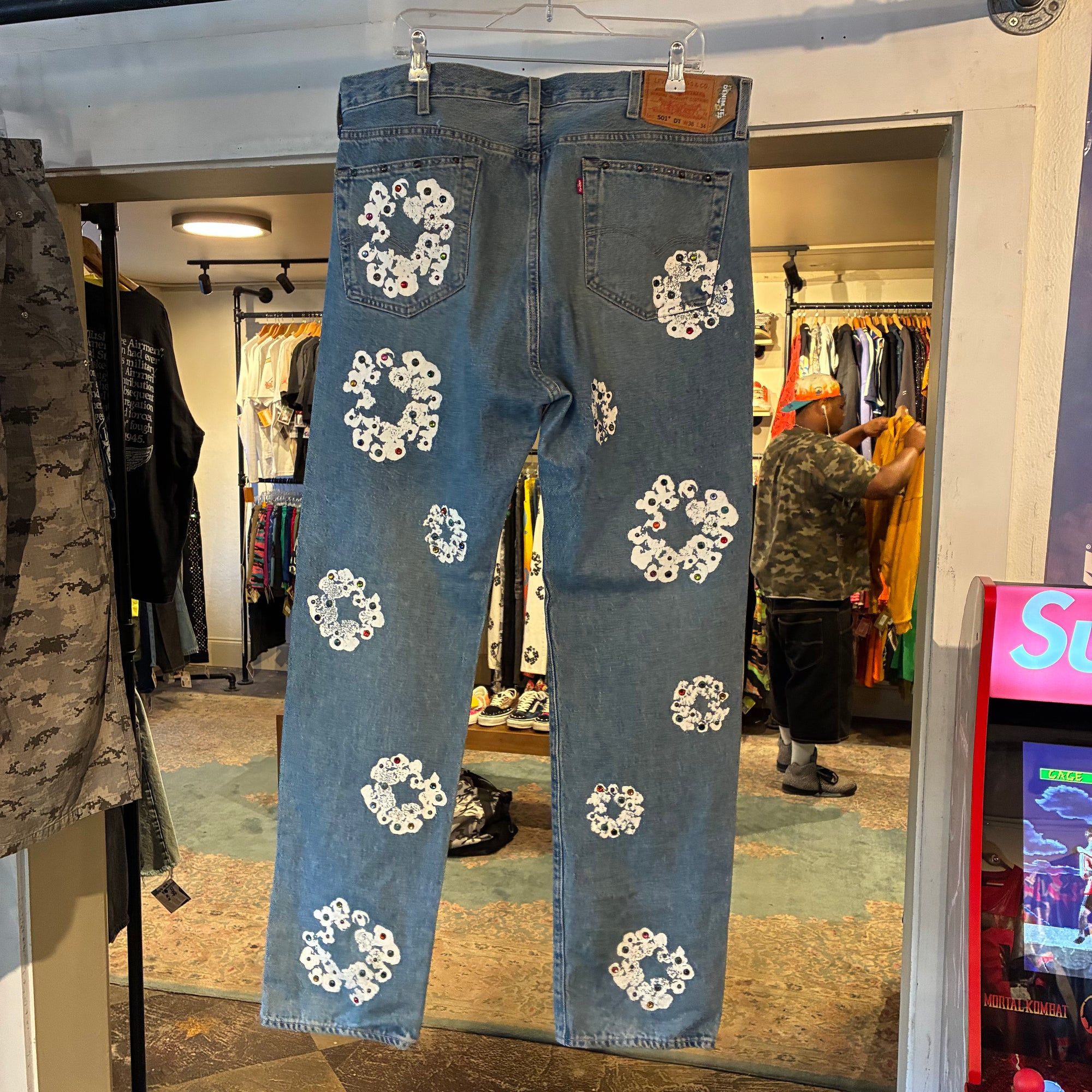 Denim tears rhinestone pants (38x34)