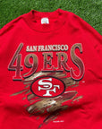 VINTAGE SAN FRANCISCO 49ERS RED CREWNECK - XL