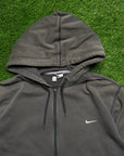 VINTAGE NIKE GREY ZIP UP HOODIE - L