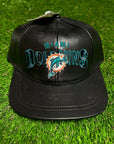 VINTAGE MIAMI DOLPHINS LEATHER SNAPBACK NWT