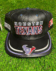 VINTAGE HOUSTON TEXANS LEATHER SNAPBACK NWT